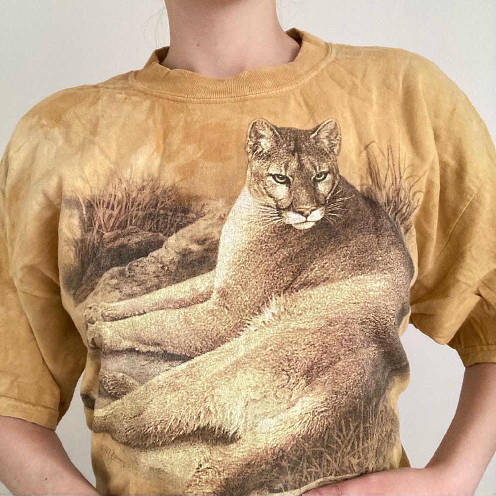 yellow mountain lion puma cat tshirt